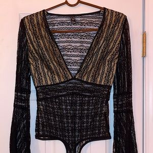Plunging Lace Bodysuit